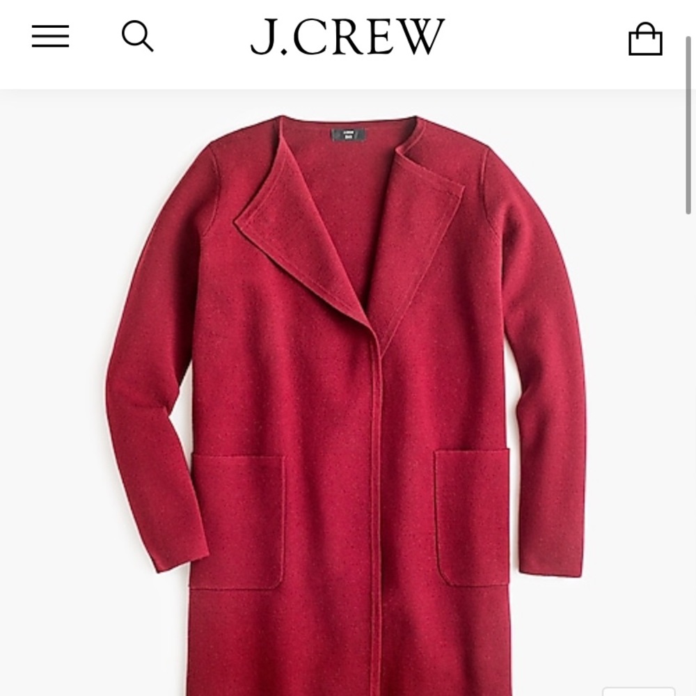 J Crew Juliette collarless sweater blazer